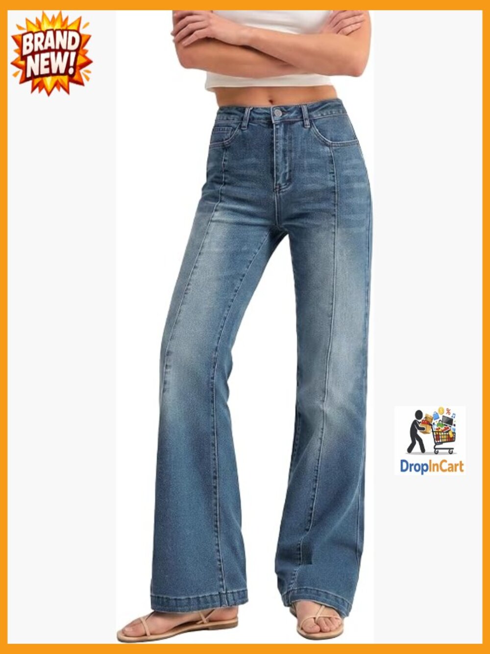 High Waisted Bootcut Jeans Stretchy Denim Y2K Flare Bell Bottom Pants